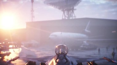 Askeri Amerikan üssü. Amerikan savaş uçağı