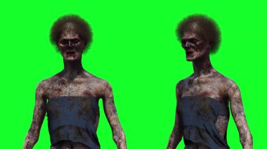 Zombi yeşil ekran gerçekçi 4k animasyon