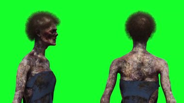Zombi yeşil ekran gerçekçi 4k animasyon