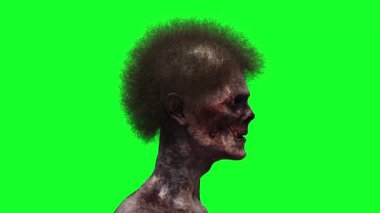 Zombi yeşil ekran gerçekçi 4k animasyon