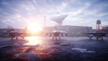 Askeri Amerikan üssü. Amerikan savaş uçağı