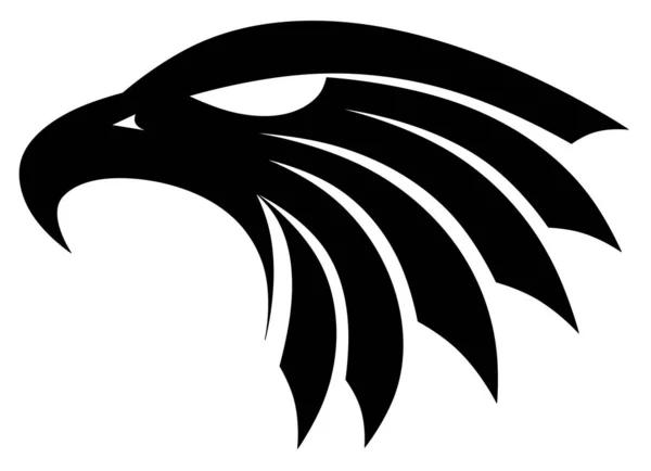 黑鹰的头简约的鹰标志 掠食性鸟类美国的象征与自由 — 图库照片