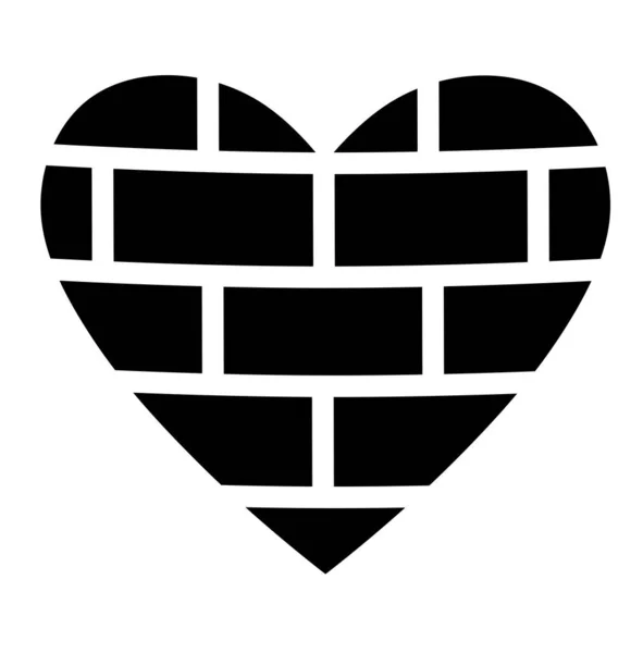 Corazón Negro Con Patrón Ladrillo Símbolo Del Amor Corazón Está — Foto de Stock