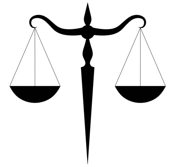 Escala Negra Justicia Símbolos Juez Justicia Balancear Cuencos —  Fotos de Stock