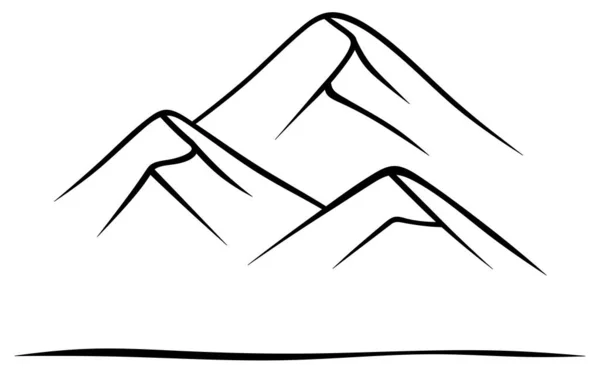 Черно Белый Минималистичный Горный Логотип Три Горных Вершины — стоковое фото