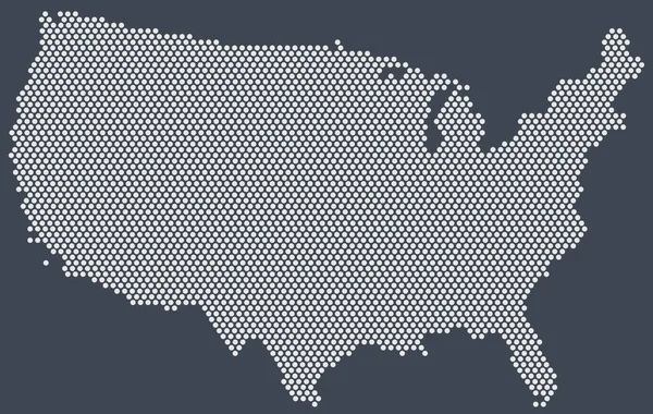 暗い背景の点からの米国の地図 アメリカの領土 アメリカの地理的抽象地図 アメリカだ アメリカ合衆国のミニマリズム地図の概念 — ストック写真