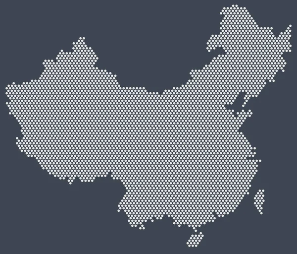 Isolierte Landkarte Von China Die Durch Punkte Erstellt Wurde Staatsgrenzen — Stockfoto