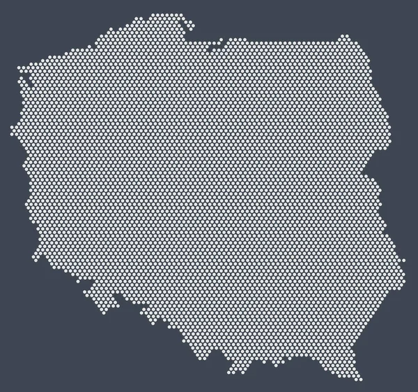 用圆点绘制的孤立的波兰地图 现代波兰的国家边界 地理摘要图 — 图库照片
