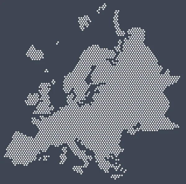 用圆点分隔欧洲的概念图 欧洲大陆欧洲部分的领土 地理摘要是用圆点表示的 — 图库照片