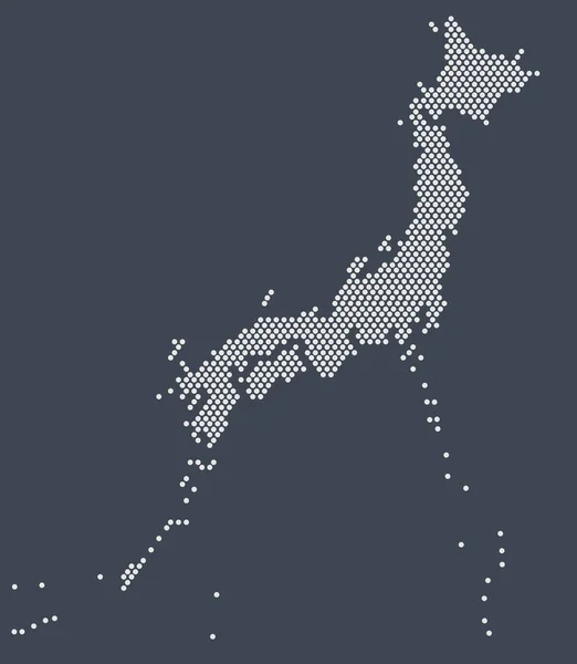 Japonská Mapa Země Skládá Teček Území Ostrova Japonsko Geografická Abstrakce — Stock fotografie