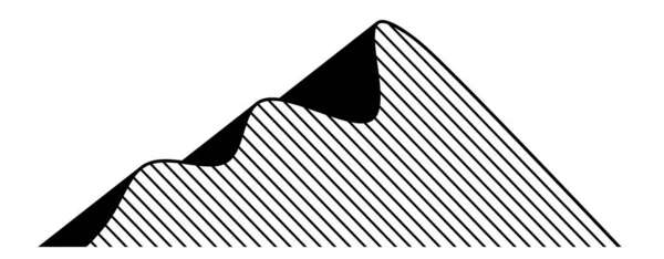 带线条的抽象山 简约的山地标志 — 图库照片