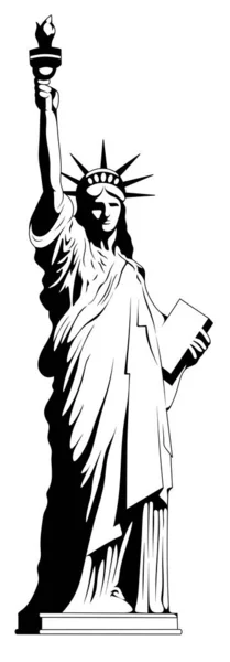 Statua Della Libertà Dipinta Isolata Bianco Nero Simbolo Libertà Democrazia — Foto Stock