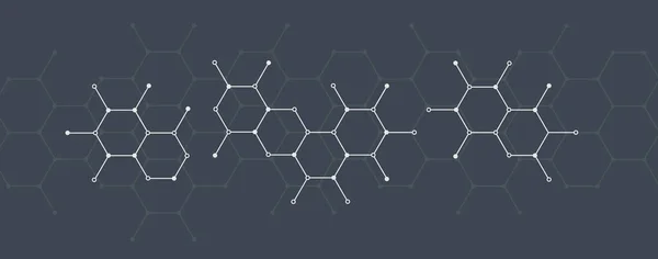 六角形とドットの背景 幾何学的未来的背景 デジタル 分子化合物 ハニカム — ストック写真
