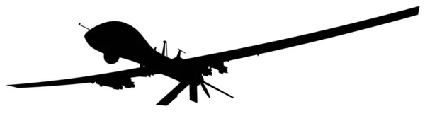 General Atomics Predator Inglés Silueta Aislada Avión Tripulado Reconocimiento Del —  Fotos de Stock