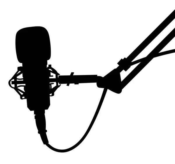 Microfone Isolado Para Serpentinas Microfone Estúdio Para Podcast Rádio — Fotografia de Stock