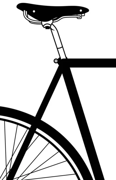 Döntött Kerékpár Keret Nyereggel Küllős Kerékkel Rögzített Kerékpáros Logó Bicikli — Stock Fotó