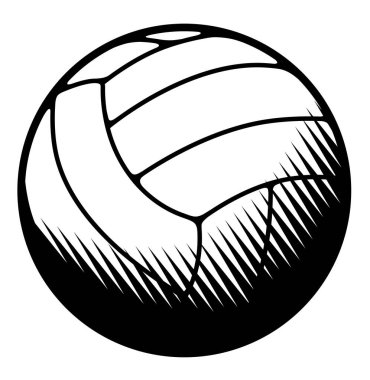 Tişört baskısı için voleybol. Voleybol temalı siyah beyaz logo..