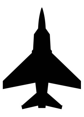 Askeri bir uçağın silueti. Bombacı. Askeri havacılık, Clipart. - Savaş. Hava sahası savunması ve gökyüzündeki tehditler. Hava gösterisi ve uçak kavramı.