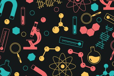 Biyoloji, kimya ve fizik alanlarında bilimsel araçlar. Okula dönelim. Bilim ve eğitim. Okulun ilk günü, okul malzemeleri. Moleküller ve atomlar, test tüpündeki kimyasallar..