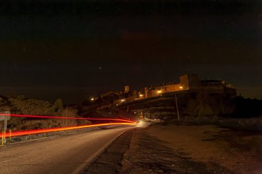 Night view of the town of Pedraza in Segovia