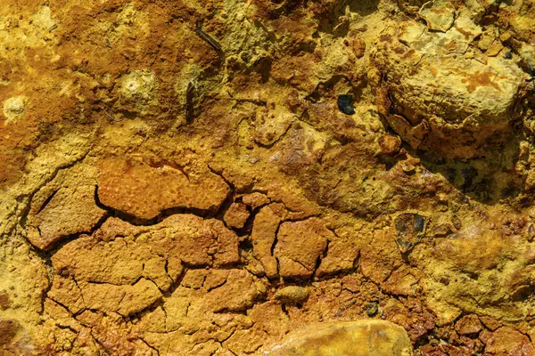 Close-up of the natural, vibrant earth tones and textures found in the Rio Tinto region