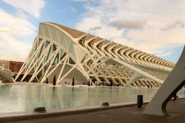 Valencias Sanat ve Bilim Şehri 'nin gündüz panoraması, ikonik modern mimarisini vurguluyor.