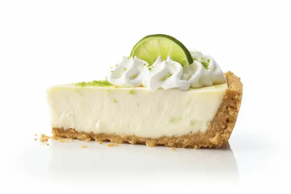 Krem şantili bir dilim limonlu turta ve taze limonlu garnitür..