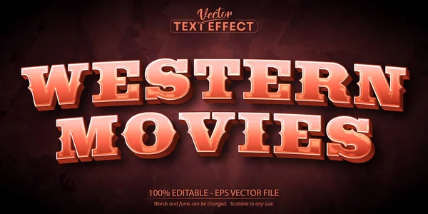 Efecto Texto Occidental Estilo Texto Vintage Editable — Vector de stock