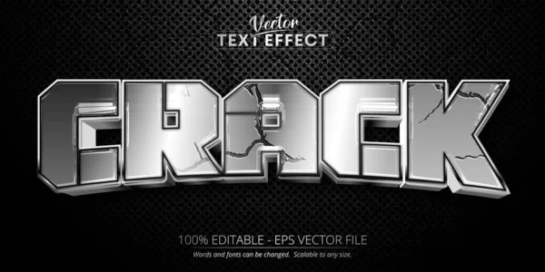 Crack Kámen Text Effect Editable Rock Fracture Text Style — Stockový vektor