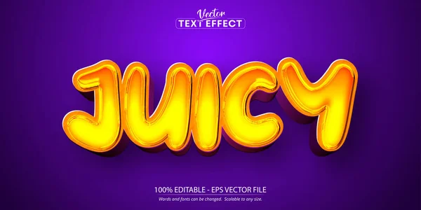 stock vector Juicy text effect, editable fresh text style design element for logo, poster, card, emblem, print templates