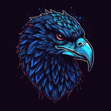Esports Illustrasyon tasarımı için tasarlanmış kızgın bir kartal kafası logosu.