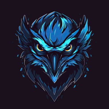 Esports Illustrasyon tasarımı için tasarlanmış kızgın bir kartal kafası logosu.