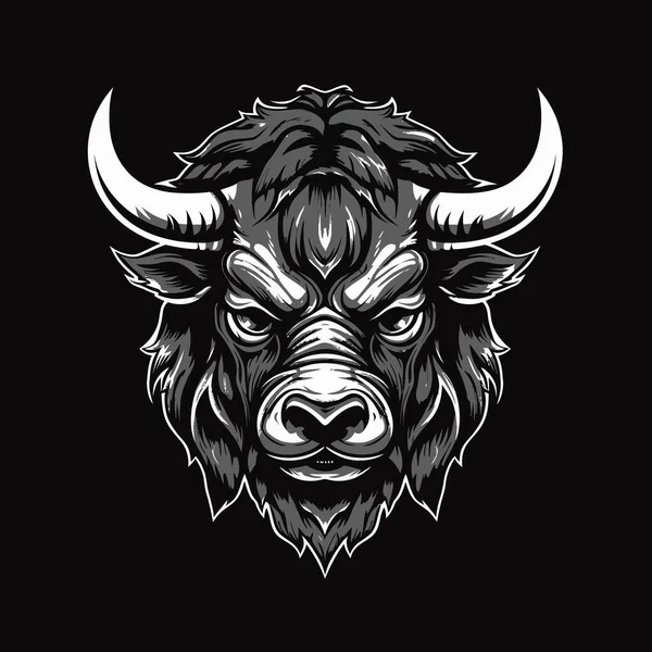 Een Logo Van Een Boze Stier Hoofd Ontworpen Esports Illustratie — Stockvector