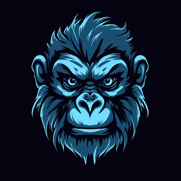 Ένα Λογότυπο Ενός Θυμωμένος Κεφάλι Μαϊμού Σχεδιαστεί Esports Εικονογράφηση Στυλ — Διανυσματικό Αρχείο