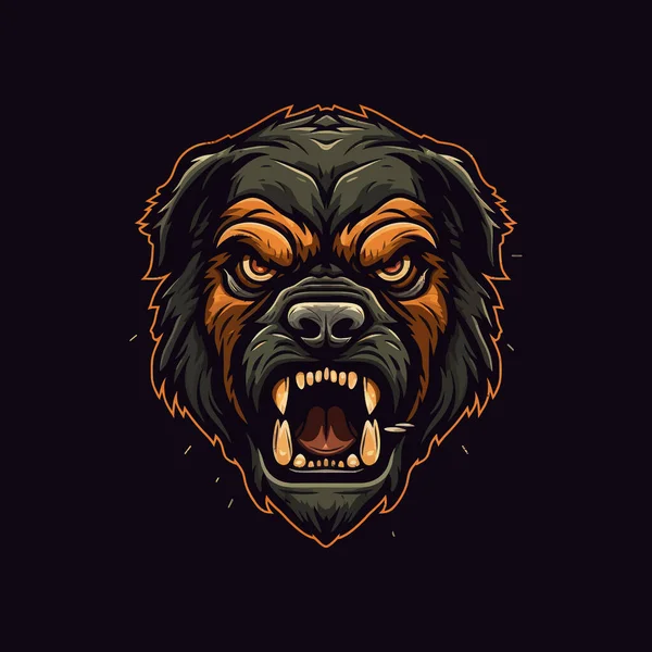 Logo Głowy Psa Zombie Zaprojektowane Esports Ilustracji Stylu Maskotka Projektu — Wektor stockowy