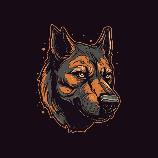 Das Logo Eines Zombie Hundekopfes Stil Eines Maskottchens — Stockvektor