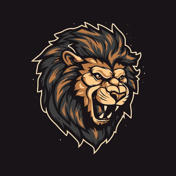 Een Logo Van Een Boze Leeuw Hoofd Ontworpen Esports Illustratie — Stockvector