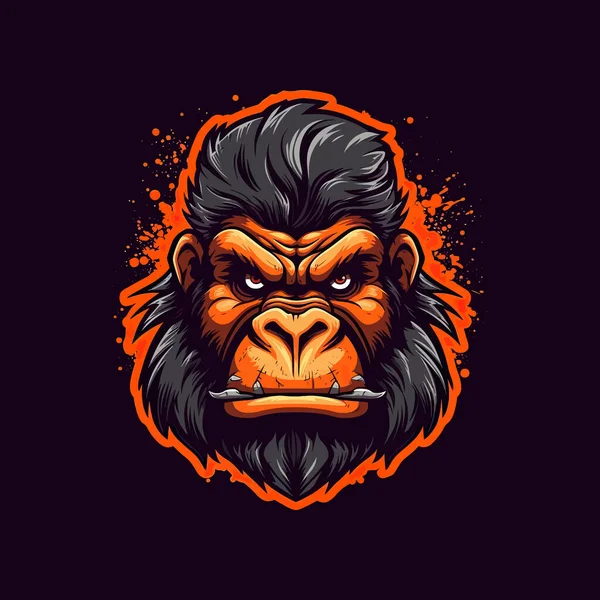 Логотип Сердитої Мавпи Розроблений Стилі Ілюстрації Кіберспорту — стоковий вектор