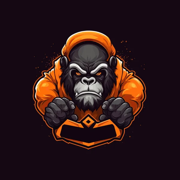 Логотип Сердитої Мавпи Розроблений Стилі Ілюстрації Кіберспорту — стоковий вектор