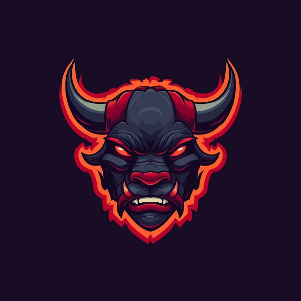 Logotipo Una Cabeza Toro Enojado Diseñado Esports Diseño Estilo Ilustración — Vector de stock