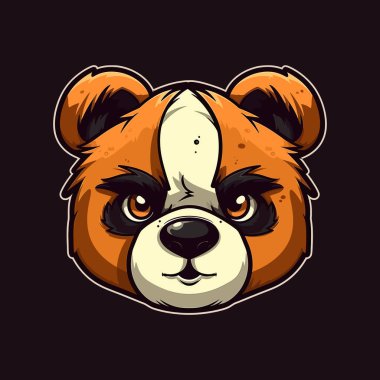 Bir panda kafası logosu, esports illüstrasyon stili maskot tasarımında tasarlandı.