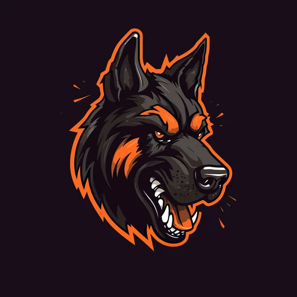 Logotipo Una Cabeza Perro Zombie Diseñado Esports Diseño Mascota Estilo — Archivo Imágenes Vectoriales