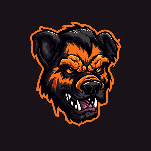 Logotyp För Zombie Hund Huvud Designad Esports Illustration Stil Maskot — Stock vektor