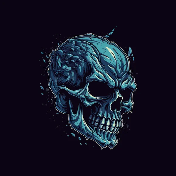 Logo Une Tête Crâne Colère Conçu Dans Style Illustration Esports — Image vectorielle