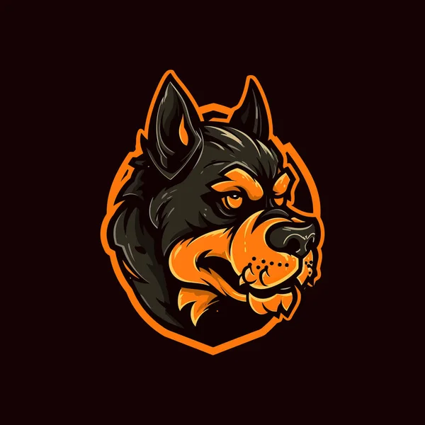 Logotipo Una Cabeza Perro Zombie Diseñado Esports Mascota Estilo Ilustración — Archivo Imágenes Vectoriales