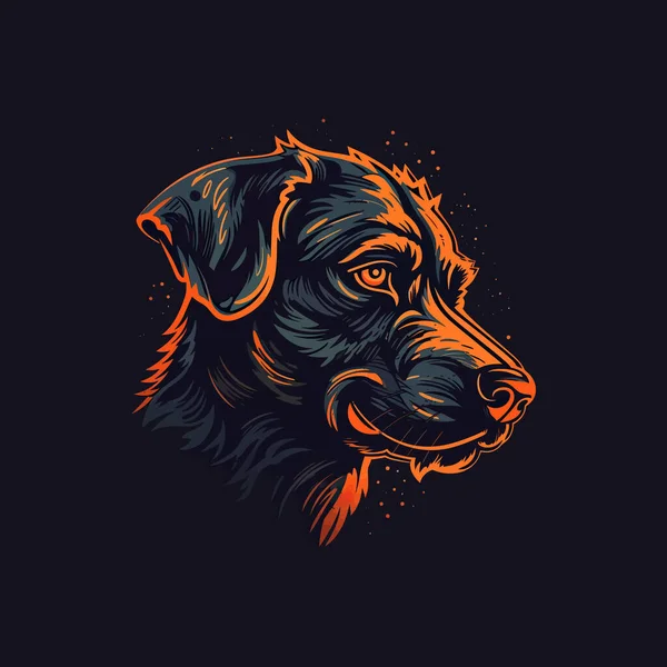 Логотип Головы Зомби Собаки Разработанный Стиле Талисмана Эскорта — стоковый вектор