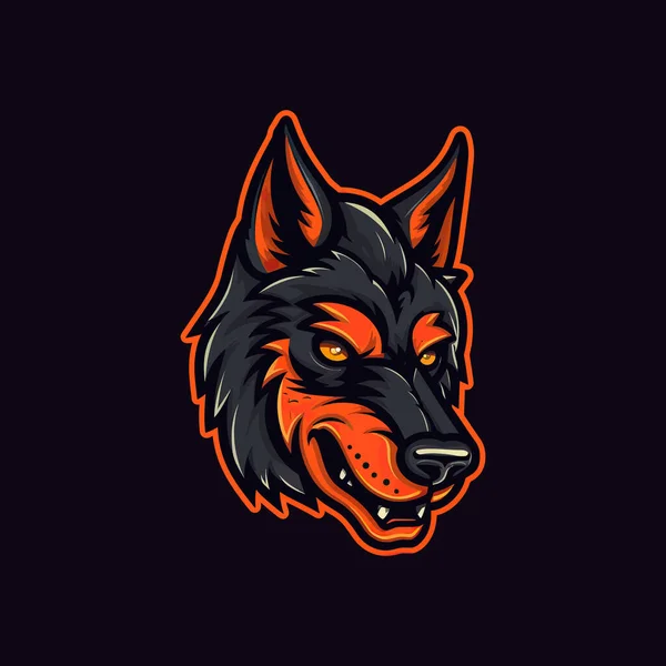 Ένα Λογότυπο Ενός Σκύλου Ζόμπι Κεφάλι Σχεδιασμένο Esports Εικονογράφηση Στυλ — Διανυσματικό Αρχείο