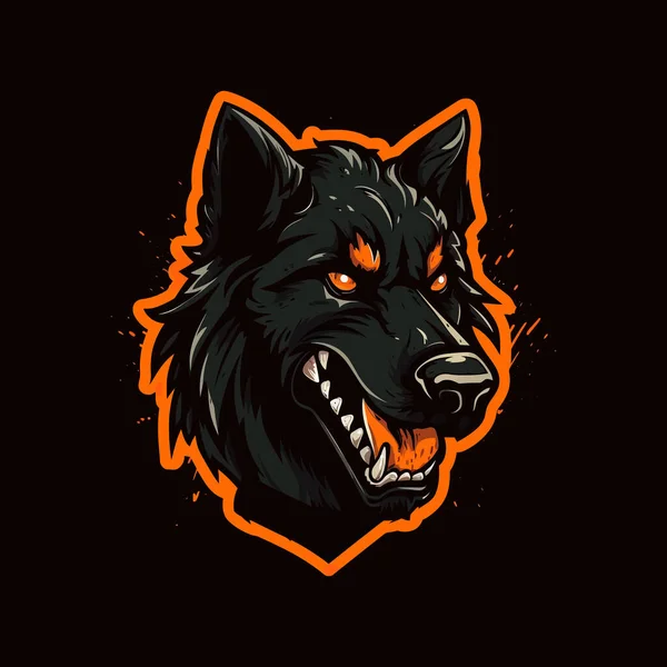 Een Logo Van Een Zombie Hond Hoofd Ontworpen Esports Illustratie — Stockvector