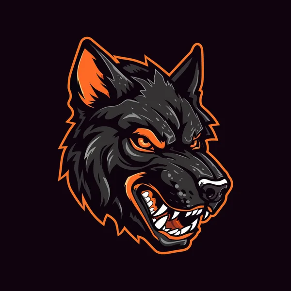 Logotipo Una Cabeza Perro Zombie Diseñado Esports Mascota Estilo Ilustración — Archivo Imágenes Vectoriales