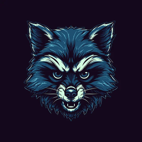 Ein Logo Eines Wütenden Waschbärenkopfes Esports Illustration Stil Maskottchen Design — Stockvektor